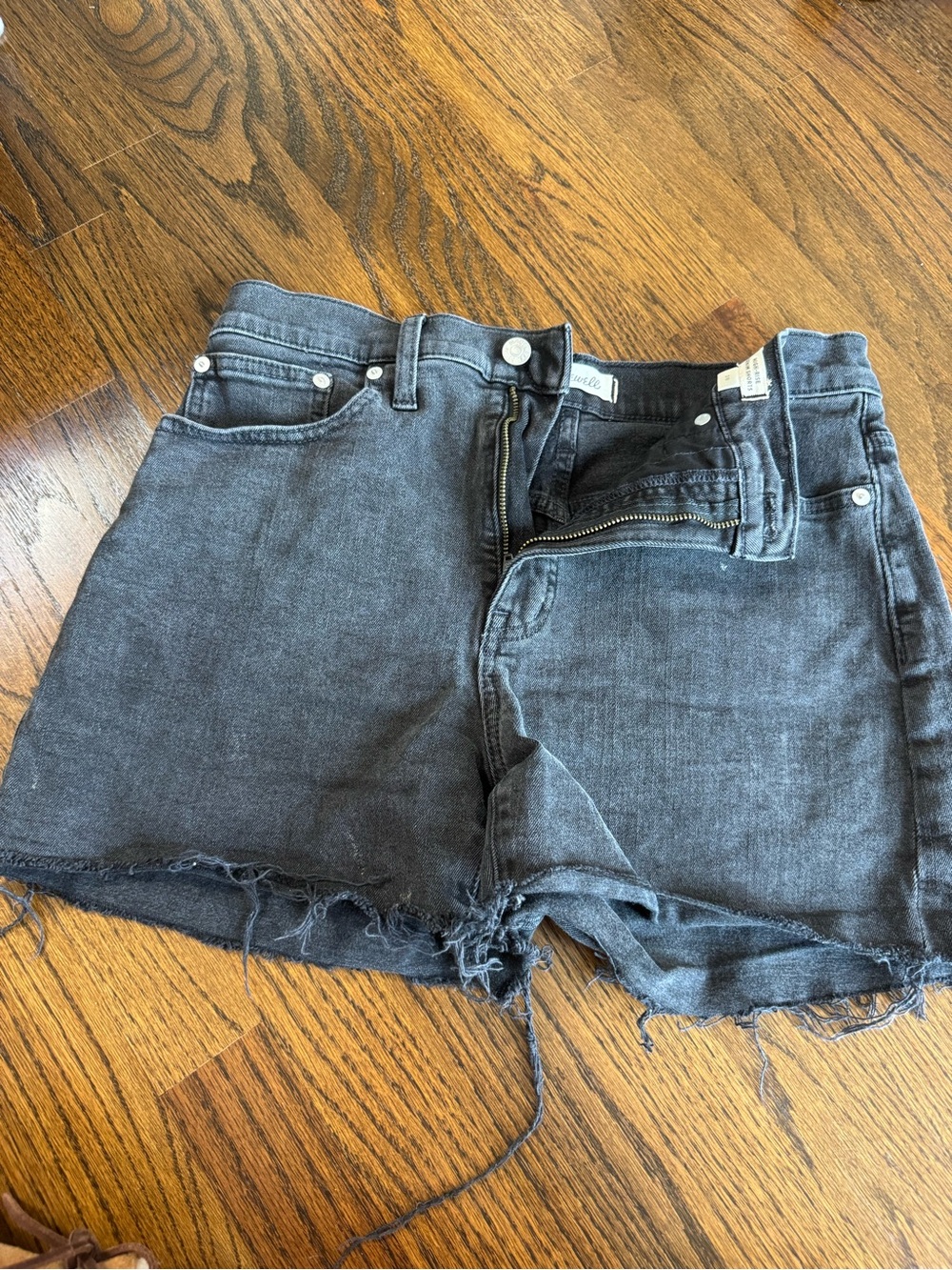 Madewell High-Waisted Black Denim Cutoff Shorts